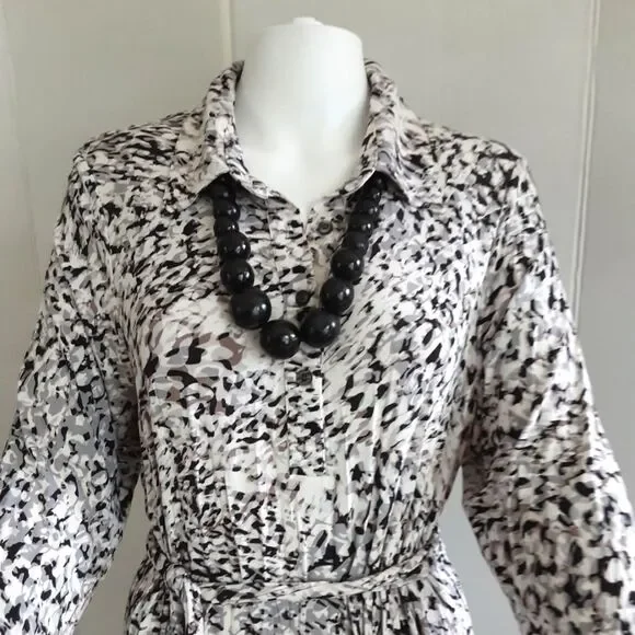 CAbi #822 ANIMAL PRINT JERSEY SHIRT DRESS SZ L (12) - Picture 4 of 9
